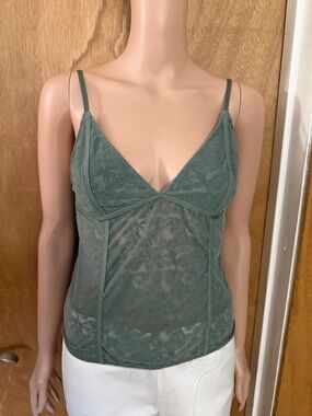 BDG Olive Green Lace Mesh Camisole